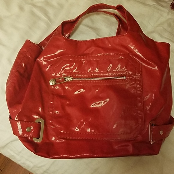 Maxx New York Handbags - Maxx New York red PVC tote bag